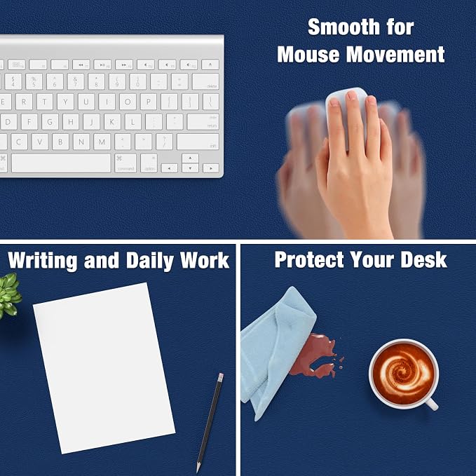 Hsurbtra Desk Pad, 23.6" x 13.8" PU Leather Desk Mat, M Extended Mouse Pad - Image 4