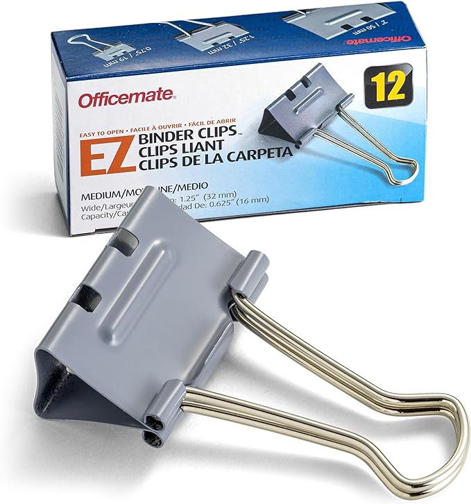 Officemate EZ Binder Clips, Medium Size by Officemate