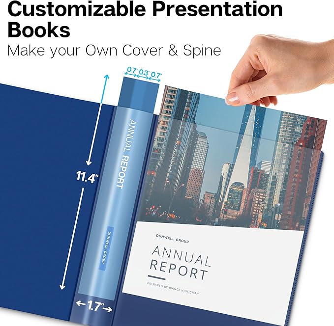 Dunwell Presentation Binder 12-Pocket, Displays 24 Pages, 8.5x11 Portfolio - Image 2