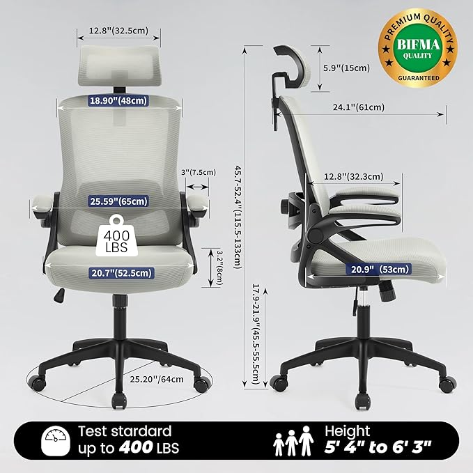 Fizzin Ergonomic Office Chair, 400 LBS Computer Chairs - Image 2