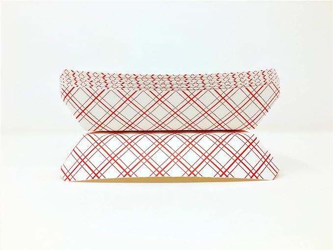 Mr Miracle 7 Inch Paper Hot Dog Tray in Red White Pattern. Pack of 50. - Image 6