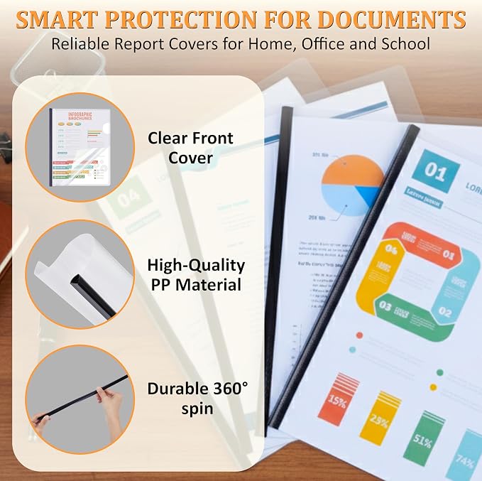 50 Pack Report Covers with Sliding Bar - Image 8