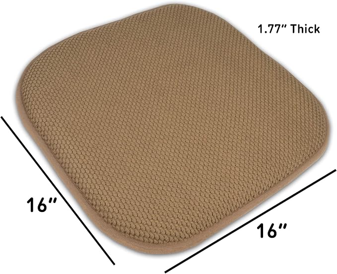 Sweet Home Collection 4 Pack Memory Foam Honeycomb Nonslip Back 16" x16" - Image 4