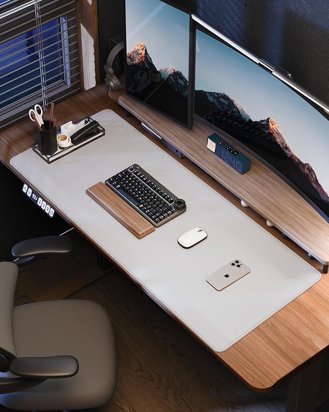 Leather Desk Pad Protector- 48" x 17" Office Desk Mat, Non-Slip PU Leather - Image 6