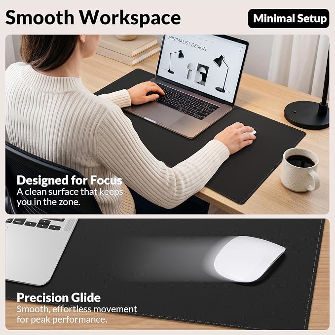 AFIING Desk Mat, 31.5" x 17", Cork Desk Pad Protector | Dual-Sided Cork & PU - Image 6