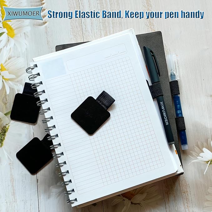 16PCS Notebook Pen Loop Holder, Self Adhesive Leather Pen Holder - Image 4