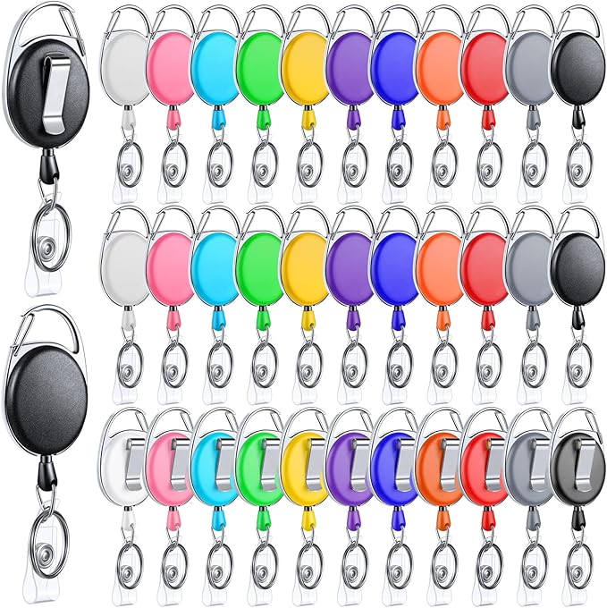 Honoson 110 Pcs Heavy Duty Retractable Badge Reels Batch ID Badge Holder by Honoson