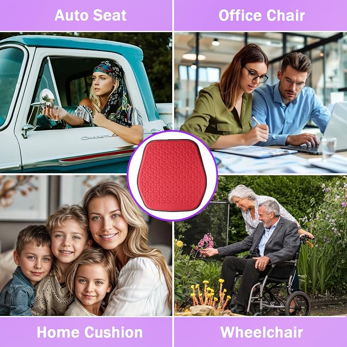 Thin Premium Gel Seat Cushion for Car Seat, Office Chair, Wheelchair, Golf Cart - Image 6