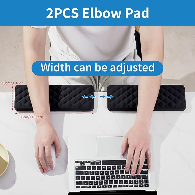 MEKASS L-Shaped Desk Elbow Pad for Desk, Memory Foam Elbow Support Padding - Image 5
