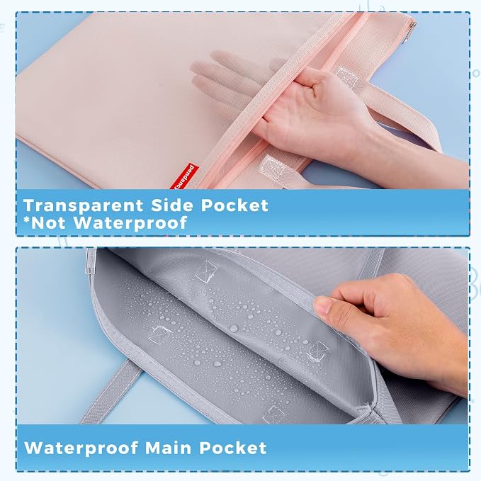 Pendancy Mesh Zipper Pouch A3 Size, Large Double Pocket Waterproof File Bag - Image 3