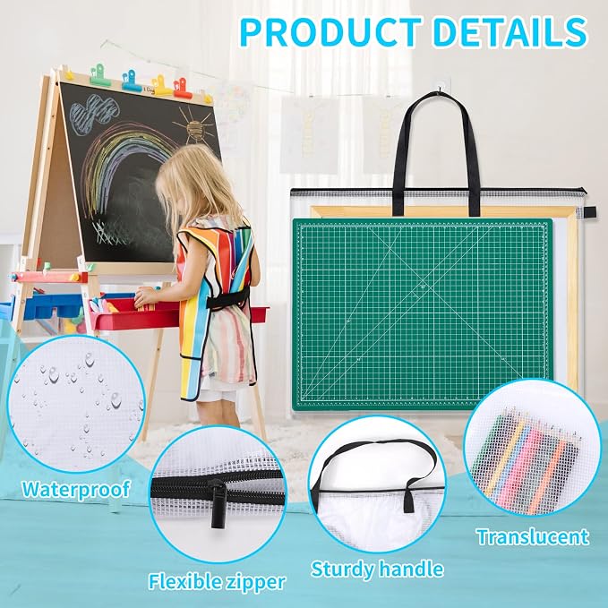 YOPCDJ 30x25 inches Extra-Large Art Portfolio Bag, Portfolio Folder - Image 3