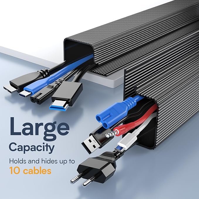 Delamu 157in Cable Management Under Desk, Safe & Tidy Under Desk Cable - Image 6