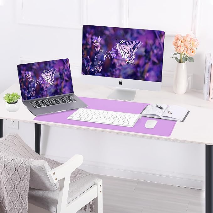 AFIING Cork Desk Mat 35.4" x 17", Dual-Sided Natural Cork & PU Leather Desk Pad - Image 6