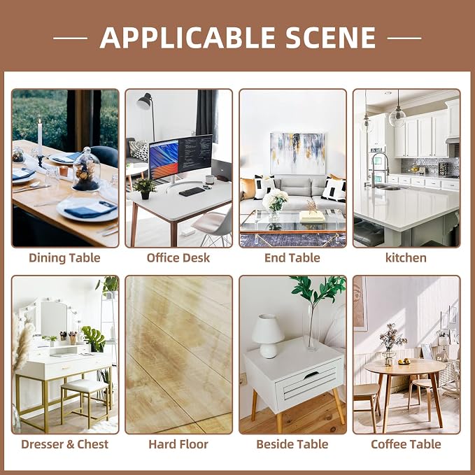 Warmstar Clear Table Protector 2mm Thick, 20 x 40 Inch Clear Table Cover - Image 7