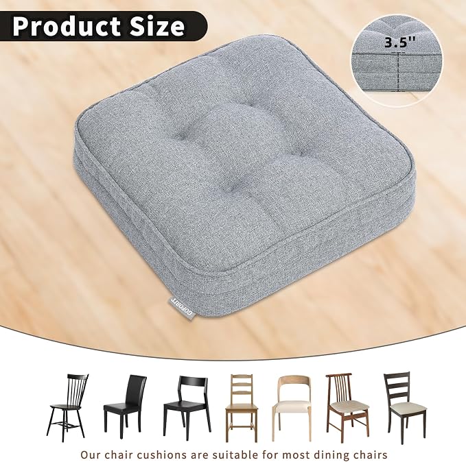 GOFORIT Chair Cushions Set of 4, Tufted Shredded Memory Foam Chair Pads - Image 4