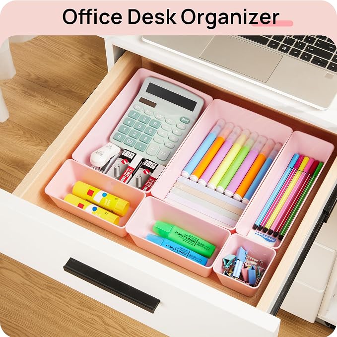 Vtopmart 44 PCS Plastic Drawer Organizers Set, 4-Size Versatile Bathroom and - Image 6