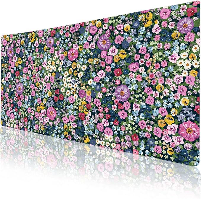 Colorful Star Large Mouse Pad, Floral Desk Mat Office Supplies, Waterproof Faux - Image 7