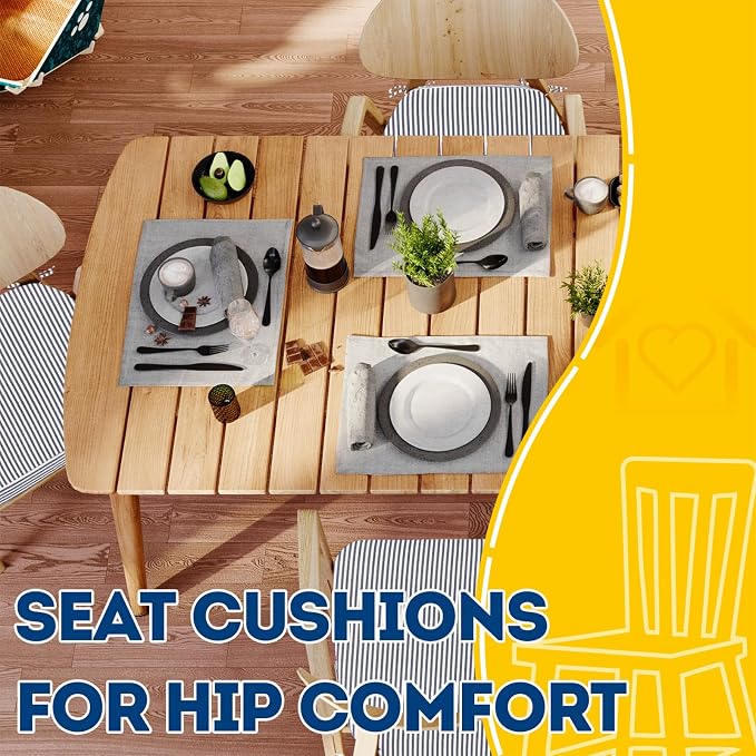 AAAAAcessories D-Shaped Chair Cushions, Featuring Ties and Removable, - Image 8