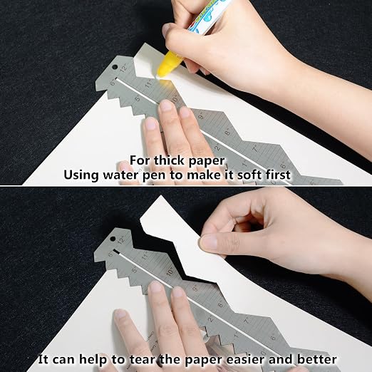 Stainless Steel Metal Paper Tearing Ruler Craft Ruler - Image 6