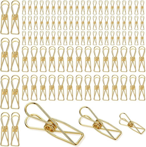100 Pcs Paper Clips Metal Wire Hollow Out Clothespins Multi Purpose Utility by Sabary