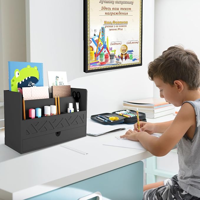 Bamboo Mail Organizer Countertop Desktop - Image 6