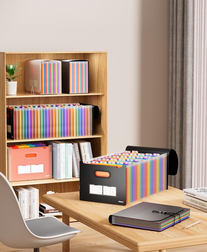 Sooez 26-Pocket Accordion File Organizer, Upgraded Expanding File Folder - Image 7