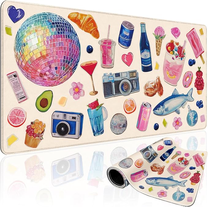 Watercolor Stickers Gaming Mouse Pad 31.5"x15.7" | XXL Desk Mat, Non-Slip by Mcapirivo