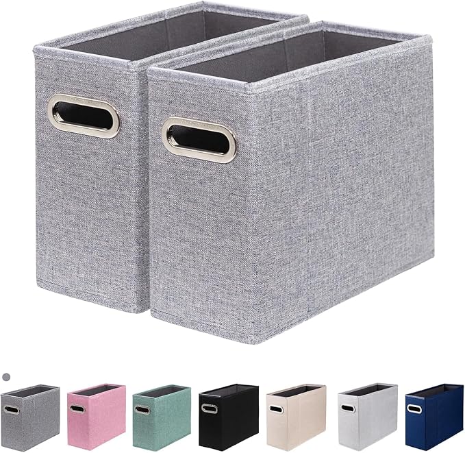 2 Packs Letter Size File Organizer, File Folders Organizer, Fabric Storage Box by ComfortKeeper