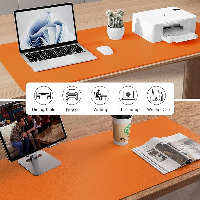 Aothia Leather Desk Pad Protector, Office Desk Mat, Large Mouse Pad, Non-Slip - Image 5