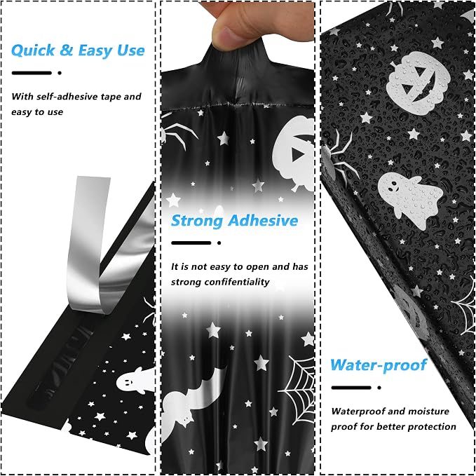 Halloween Poly Mailer 6x9 Inch 100 Pcs, Waterproof and Tear-Resistant Shipping - Image 3
