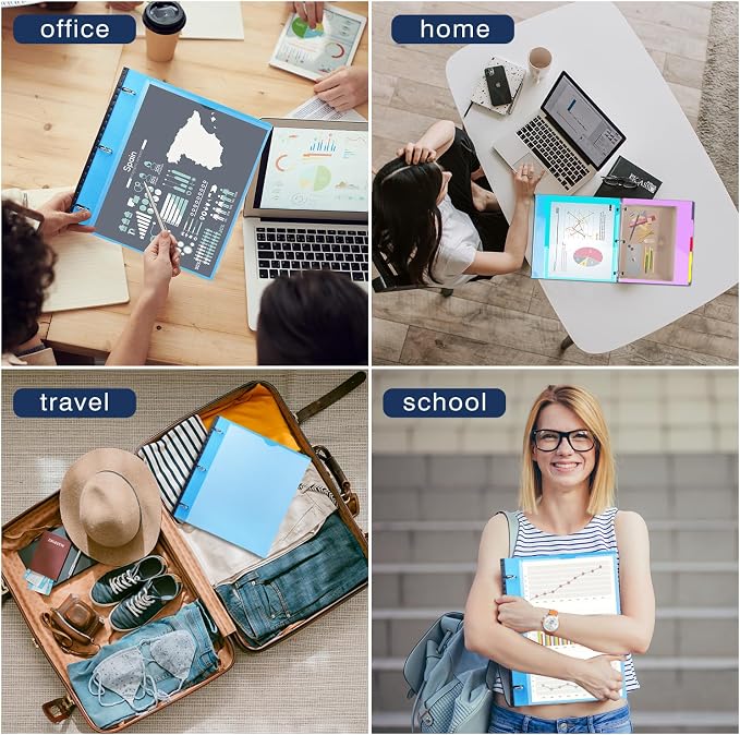 INFUN 1 Inch Telescoping Project Organizer Binder-2PCS, 13 Pocket, Customizable - Image 7