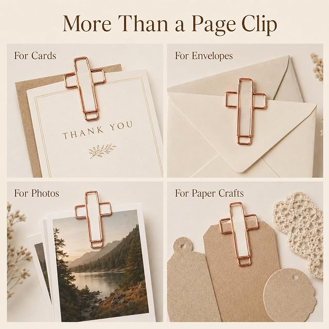 210 Pack Rose Cross Paper Clips, Decorative Paper Clips and Bookmarks - Image 7