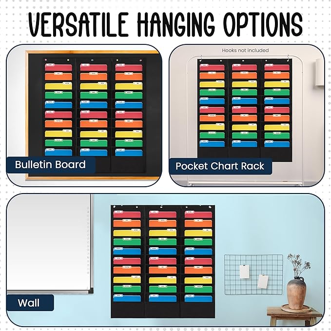 Essex Wares - 30 Pocket File Pocket Chart, and More - Wall Folder Organizer - - Image 6