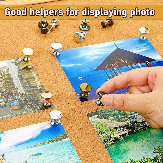Outus 100 Pcs Giant Push Pins Large Thumb Tacks Metal Heads 1 Inch Jumbo Push - Image 4