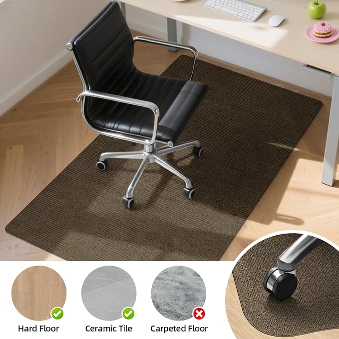 Office Chair Mat for Hardwood and Tile Floor, Anti-Slip Mat for Rolling Chair - Image 6