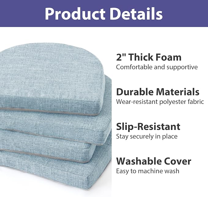 IPYNBAP Chair Cushions for Dining Chairs, Kitchen Chair Cushions, Non Slip - Image 7