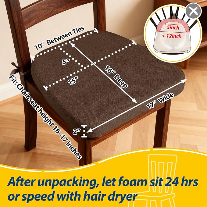 AAAAAcessories D-Shaped Chair Cushions, Machine-Washable Cover - Image 2