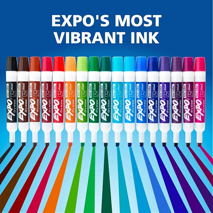 EXPO Dry Erase Markers Kit, Chisel Tip, Spray Cleaner, Office Essentials - Image 7