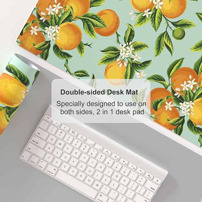Colorful Star Large Mouse Pad, Watercolor Orange Desk Mat Office Supplies - Image 5