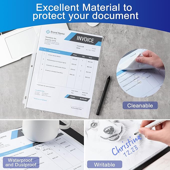 300 Pack Clear Sheet Protectors, 8.5 x 11 inch Page Protectors - Image 4