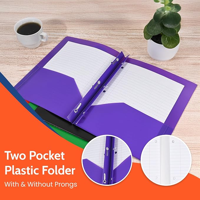 24 Pack Purple Plastic Folders - Image 7