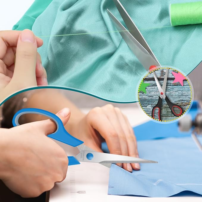 9 Packs 8" Sewing Craft Scissors Bulk, All Purpose Stainless Steel Scissors - Image 6