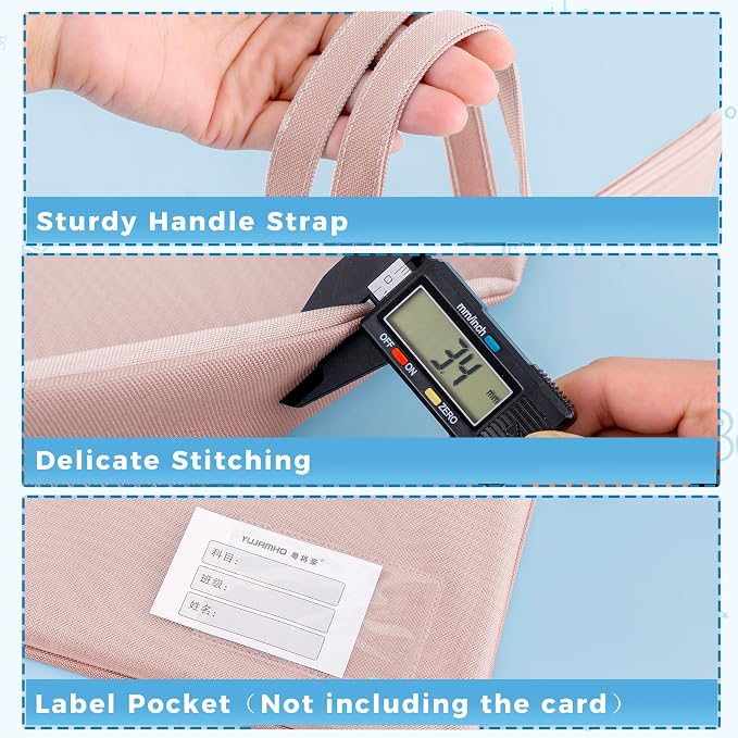 Pendancy Mesh Zipper Pouch A3 Size, Large Double Pocket Waterproof File Bag - Image 4