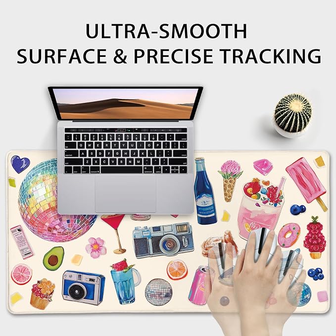 Watercolor Stickers Gaming Mouse Pad 31.5"x15.7" | XXL Desk Mat, Non-Slip - Image 5
