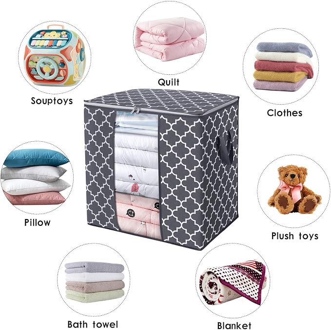 WISELIFE Storage Bags 8 Pack/100L Large Blanket Clothes Organization and - Image 4