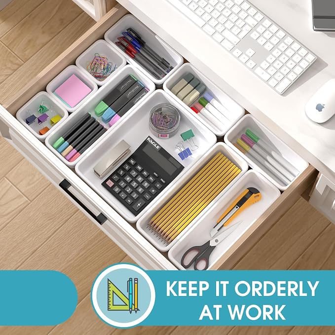 33 PCS Drawer Organizer Set, 4 Size Makeup Drawer Divider Organizer - Image 4
