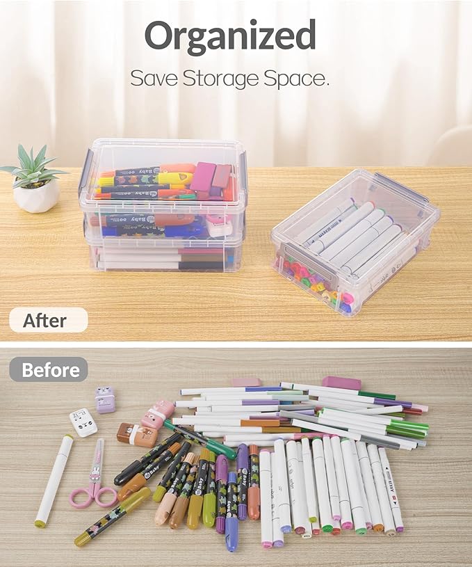 Sooez 6 Pack Extra Large Pencil Box, Plastic Pencil Case Crayon Box Bulk - Image 7