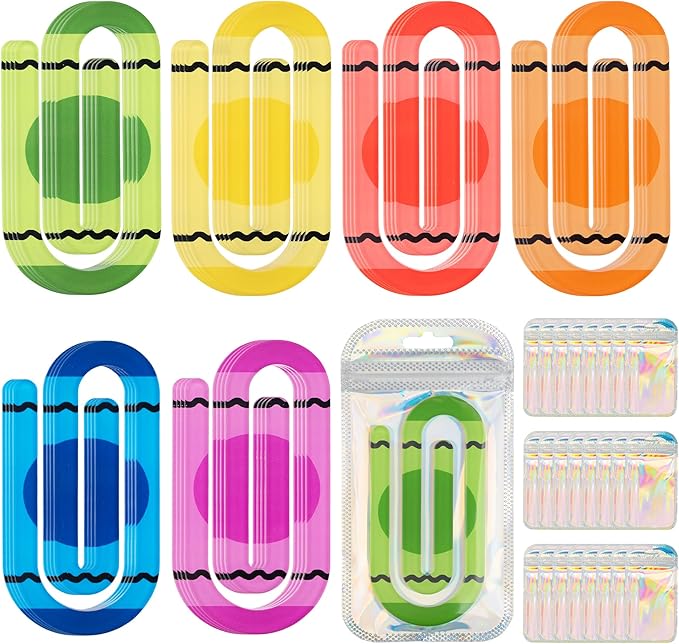 48 Pack Jumbo Acrylic Paper Clips by Sandure