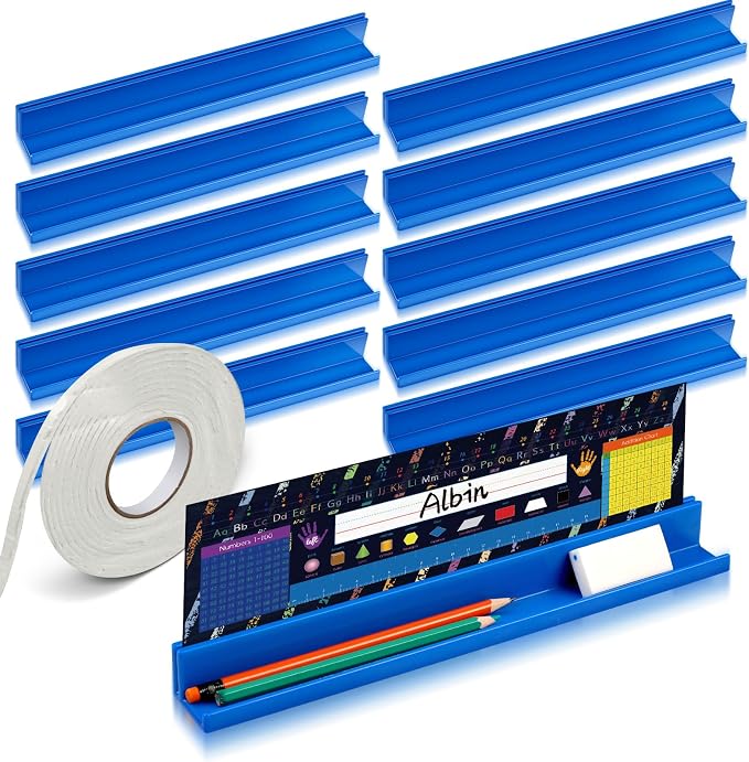 PerKoop 30 Pcs Classroom Desk Name Plates Holder by PerKoop