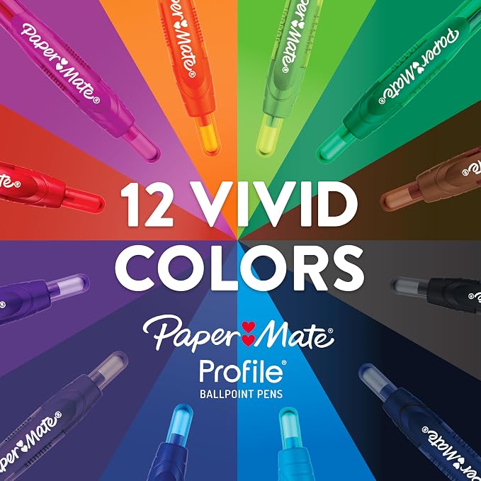 Paper Mate Profile Retractable Ballpoint Pens, Bold | 1.4mm Point | Soft Grip | - Image 6